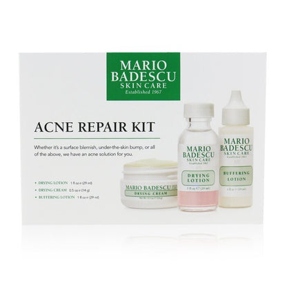 Mario Badescu Acne Repair Kit: Drying Lotion 29ml + Drying Cream 14g + Buffering Lotion 29ml 3pcs