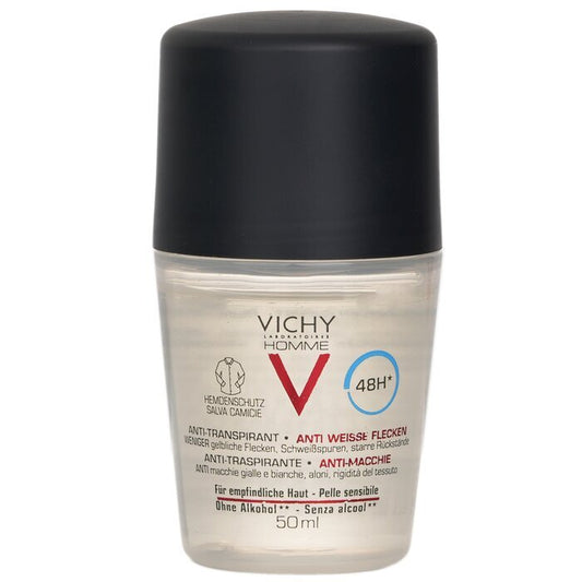 Vichy Homme 48H* Anti Perspirant & Anti-Stains (Shirt Protection) Roll-On (For Sensitive Skin) 50ml/1.69oz