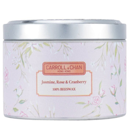 Carroll & Chan 100% Beeswax Tin Candle - Jasmine Rose Cranberry (8x6) cm