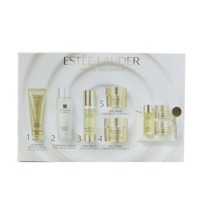 Estee Lauder The Secret Of Infinite Beauty Ultimate Lift Travel Collection: Creme 50ml+Serum 30ml+Eye Creme 15ml+Softening Lotion 250ml... 8pcs+1bag