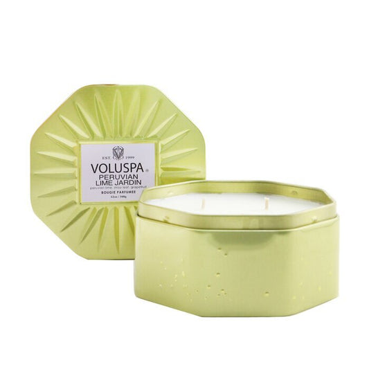 Voluspa 3 Wick Octagon Tin Candle - Peruvian Lime Jardin 340g/12oz