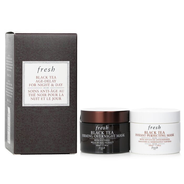 Fresh Black Tea Age-Delay For Night & Day Set: Black Tea Instant Perfecting Mask 100ml + Black Tea Firming Overnight Mask 100ml 2x100ml/3.3oz