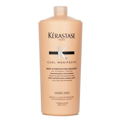 Kerastase Curl Manifesto Bain Hydratation Douceur Shampoo Gentle Creamy Shampoo - For Curly, Very Curly & Coily Hair (Salon Size) 1000ml/34oz