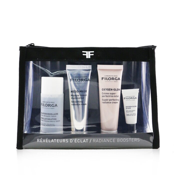 Filorga Radiance Boosters Set: Micellar Solution 50ml + Meso-Mask 30ml + Oxygen-Glow Cream 30ml + Oxygen-Glow Eye Cream 4ml 4pcs