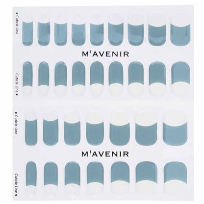 Mavenir Nail Sticker (Blue) - # Gray Deep French Nail 32pcs