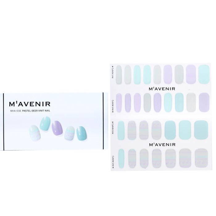 Mavenir Nail Sticker (Assorted Colour) - # Pastel Deer Knit Nail 32pcs