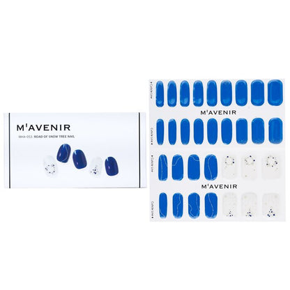 Mavenir Nail Sticker (Blue) - # Road Of Snow Tree Nail 32pcs