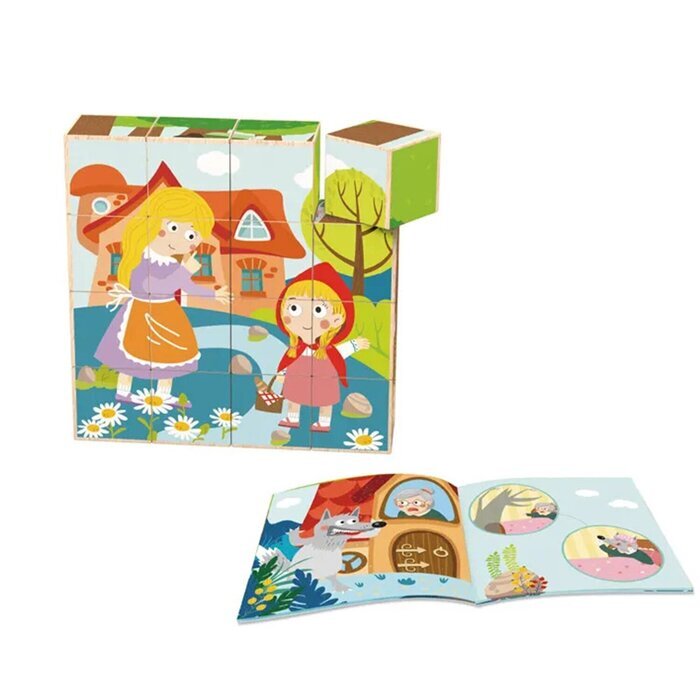 Tooky Toy Co Block Puzzle - Little Red Riding Hood 14x14x4cm