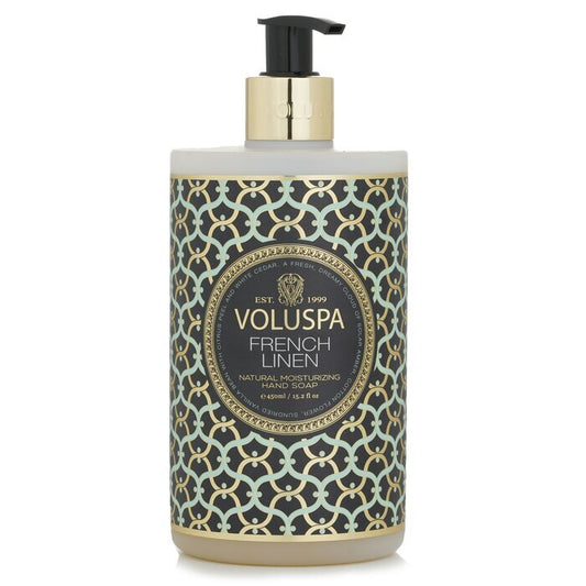 Voluspa French Linen Hand Soap - Cotton Flower, White Cedar & Sun Dried Vanilla Bean 450ml/15.2oz