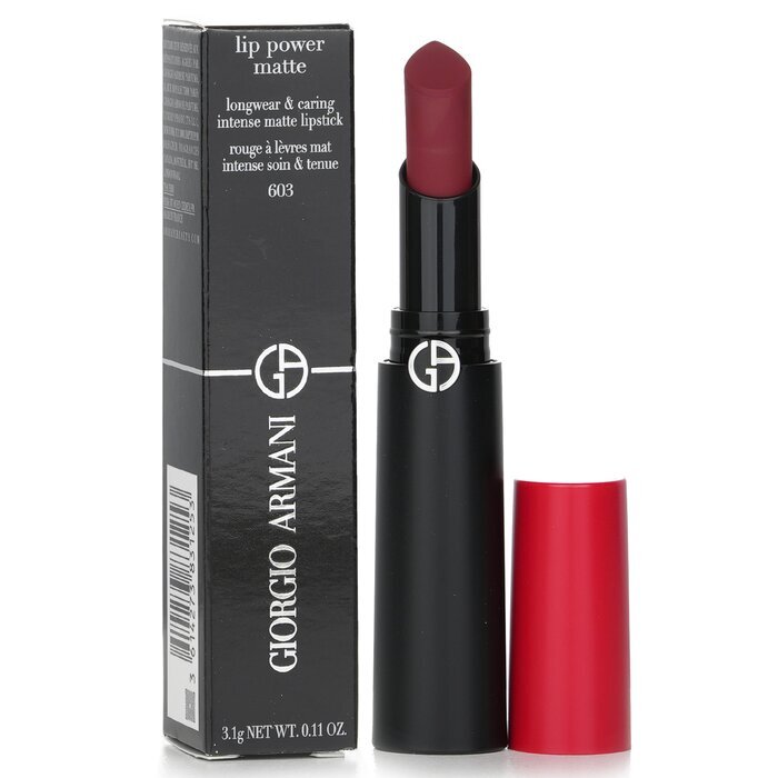 Giorgio Armani Lip Power Matte Longwear & Caring Intense Matte Lipstick - # 603 Dramatic 3.1g/0.11oz