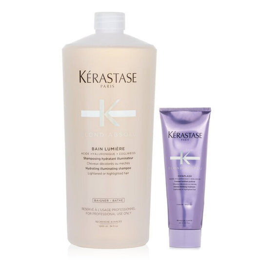 Kerastase Blond Absolu Set 2: Shampoo & Fortifying Treatment (Lightened or Highlighted Hair) 2pcs